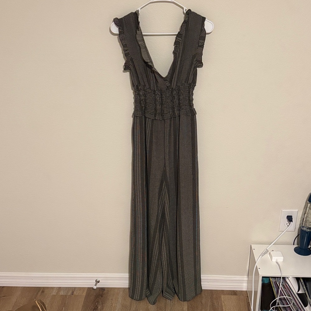 Francesca's Collections Green and Black Jumpsuit